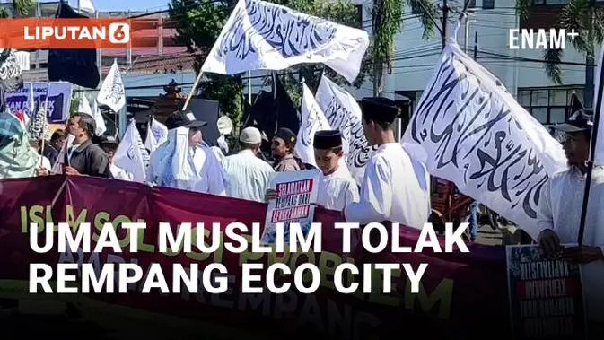 VIDEO: Ribuan warga Muslim Surabaya berdemonstrasi menolak kota ekologis Rempang